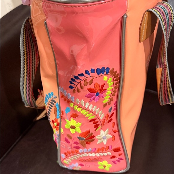 Consuela Coral Floral Embroidered Tote - Picture 5 of 6